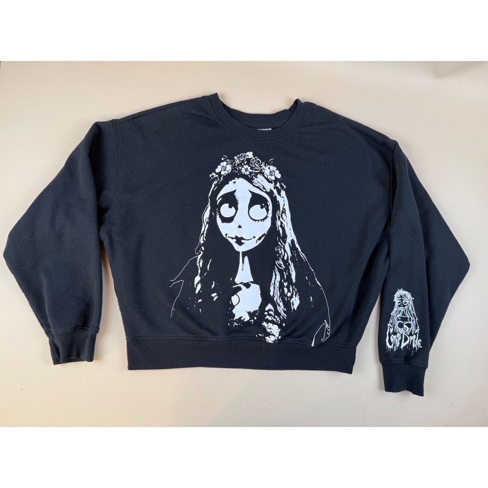 Corpse Bride Sweatshirt Womens M Tim Burton Black Gothic Graphic Pullover